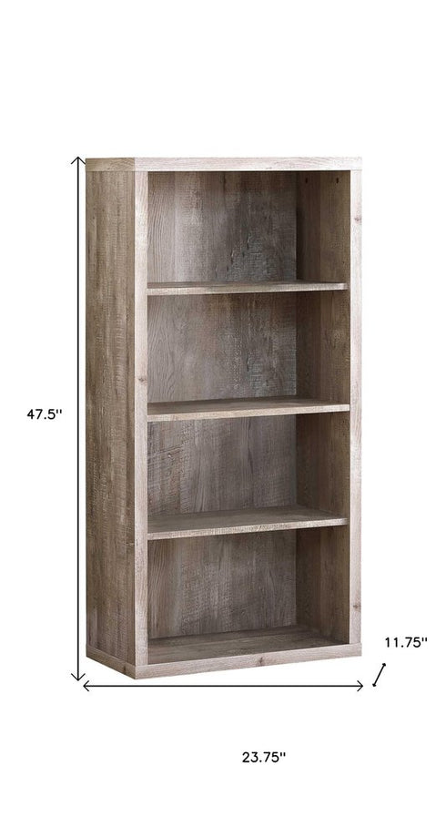 11.75" x 23.75" x 47.5" Cappuccino Particle Board Adjustable Shelves Bookshelf
